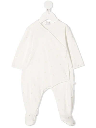 Bonpoint Babies' Cherry Print Wrap Pyjamas In 白色