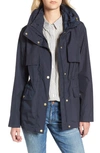 Cole Haan Water Repellent Hooded Parka In Indigo