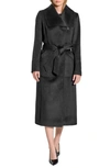 Sentaler Wide Collar Belted Alpaca & Wool Wrap Coat In Black