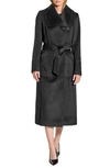 Sentaler Suri Alpaca Blend Shawl Collar Wrap Coat In Black