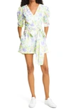 LES RÊVERIES GARDEN FLORAL PRINT PUFF SLEEVE COTTON ROMPER,REVSS20-W006