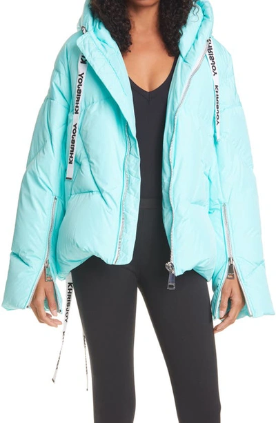 Khrisjoy Khris Iconic Hooded Down Jacket In Light Blue