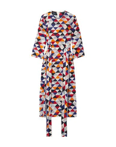 Akris Diamond Print Silk Crepe Dress In Multicolor