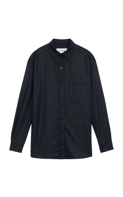 Alfie Homme Wool Overshirt In Navy