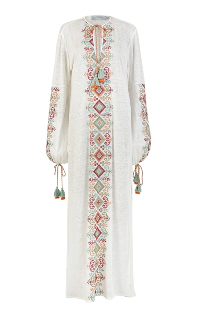 Silvia Tcherassi Women's Mayfair Embroidered Linen-cotton Blend Tunic In Multi