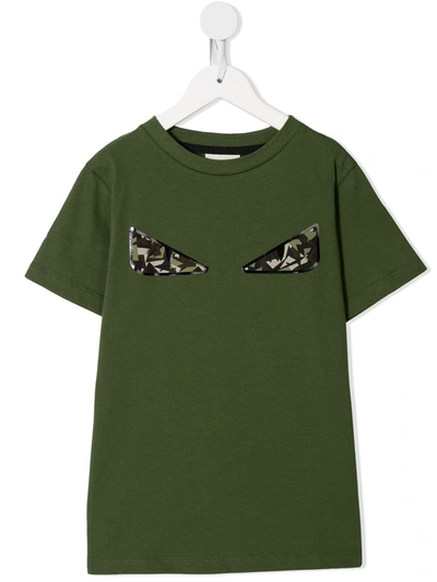 Fendi Babies' Bag Bug T-shirt In Green