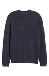 Theory Stone Crewneck Cotton Sweater In Grey Heather - B21