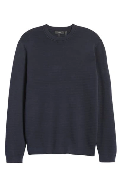 Theory Stone Crewneck Cotton Sweater In Grey Heather - B21