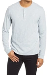 Vince Long Sleeve Slub Henley In Arctic