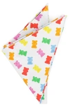 CUFFLINKS, INC GUMMY BEAR COTTON POCKET SQUARE,CC-GUM-PS