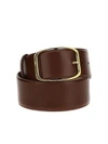 DOLCE & GABBANA GOLD BUCKLE LEATHER BELT IN BROWN