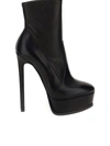 CASADEI FLORA NAPA LATHER ANKLE BOOTS IN BLACK