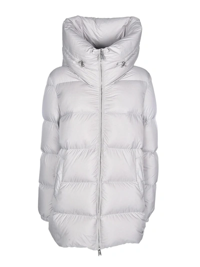 Add Wide Neck Down Jacket In Ice Colour In Grey