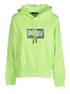 DIESEL BRANDED HOODIE IN FLUO GREEN