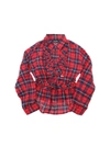 DSQUARED2 CHECKED BLOUSE IN RED AND BLUE