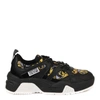 VERSACE JEANS COUTURE BAROQUE PRINT LEATHER SNEAKERS,11580764