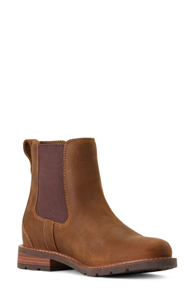 Ariat Wexford Waterproof Chelsea Boot In Weathered Brown Leather