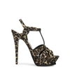 Saint Laurent Women's Suede Leopard Print Platforms For Ss24 In Leopard