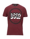 Dsquared2 T-shirts In Maroon