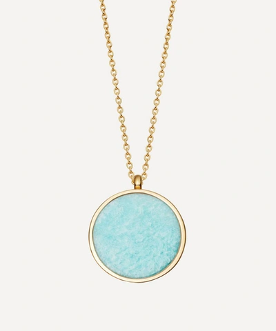 Astley Clarke Gold Plated Vermeil Silver Stilla Large Amazonite Locket Necklace