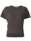 AGNONA RIBBED SCOOP NECK TOP