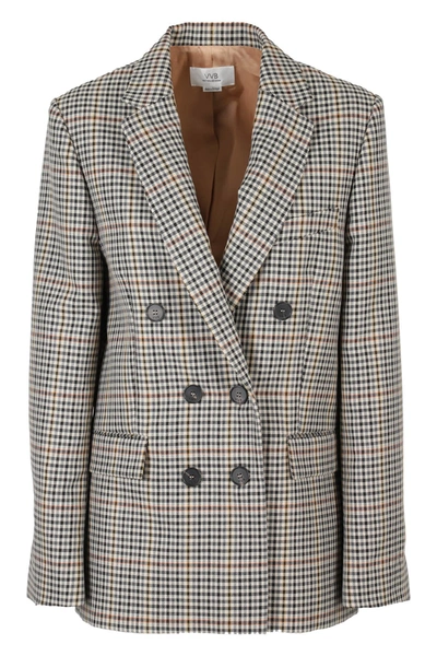 Victoria Victoria Beckham Double-breasted Checked Wool-blend Blazer In Cream Check Naturale