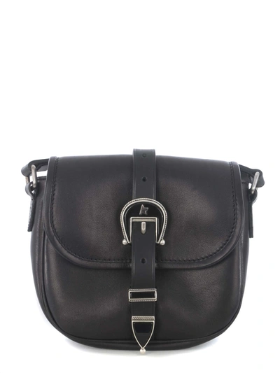 Golden Goose Rodeo Small Leather Shoulder Strap In Black