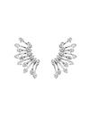 Hueb 18k White Gold Luminus Diamond Spray Statement Earrings