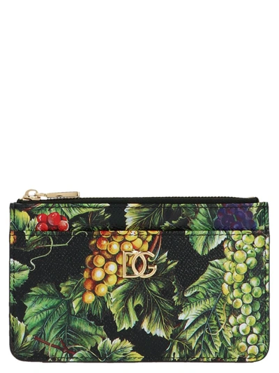 Dolce & Gabbana Fruit Print Zip-up Cardholder In Multicolor