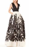 ZUHAIR MURAD CAPIRONA CONTRAST EMBROIDERED GOWN,ZM21SG1028-6