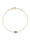 ANITA KO WOMEN'S 18K YELLOW GOLD, BLUE SAPPHIRE & DIAMOND SMALL EVIL EYE CHAIN BRACELET,0400098893178