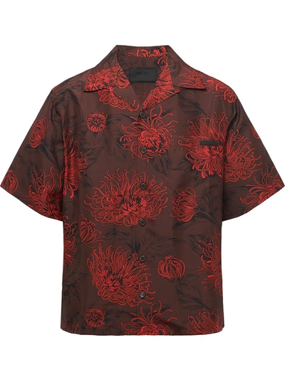 Prada Floral-print Shirt In Red