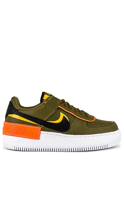 Nike Air Force 1 Shadow Trainer In Olive Flak/ Black/ Gold