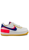 Nike Air Force 1 Shadow Sneakers In Summit White  Astronomy Blue & Flash Cri