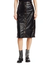 PROENZA SCHOULER BUTTON-FRONT FAUX LEATHER MIDI SKIRT,0400012489140