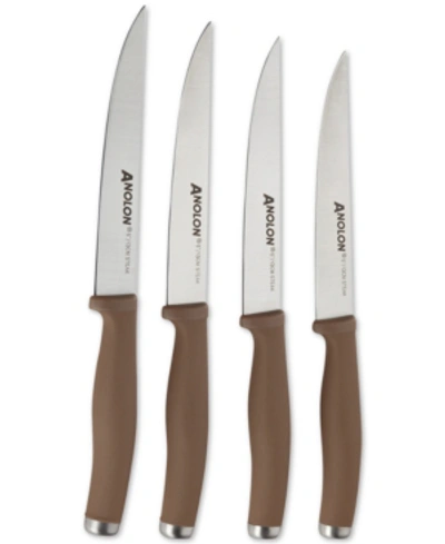 Anolon Suregrip 4-pc. Stainless Steel Japanese Steak Knife Set In Bronze