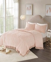Madison Park Laetitia Medallion Fringe 3-pc. Quilt Set, Full/queen In Blush