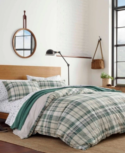 Eddie Bauer Timbers Plaid Duvet Set, Full/queen In Evergreen