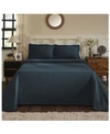 Superior 100% Cotton Fleur De Lis Medallion All-season 3-piece Coverlet Set, Full In Blue