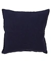Saro Lifestyle Fringed Linen Decorative Pillow, 20" X 20" In Navy