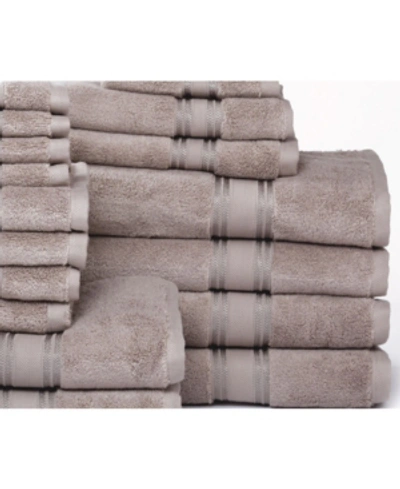 Addy Home Fashions Zero Twist Towel Set - 18 Piece Bedding In Taupe