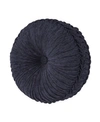 J Queen New York Woodstock Tufted Decorative Pillow, 15" Round In Indigo