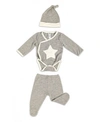 EARTH BABY OUTFITTERS BABY BOYS VISCOSE FROM BAMBOO 3 PIECE STAR EMBROIDERY NEWBORN SET
