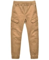 Ring Of Fire Big Boys Cayden Slanted Cargo Stretch Jogger Pants In Khaki