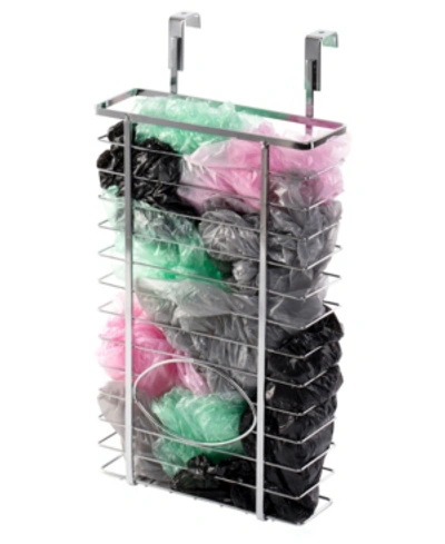 Basicwise Vintiquewise Over Cabinet Metal Plastic Bag And Grocery Bag Storage Holder In Silver