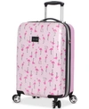 Betsey Johnson 30" Hardside Check-in Spinner In Flamingo Strut