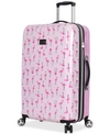 Betsey Johnson 30" Hardside Check-in Spinner In Flamingo Strut