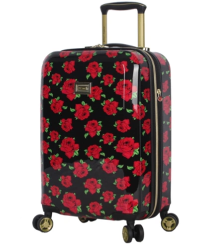 Betsey Johnson 20" Hardside Carry-on Spinner In Covered Roses