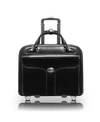 Mcklein Berkeley 15.4" Top Grain Cowhide Leather Patented Detachable -wheeled Ladies' Briefcase In Black