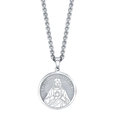 He Rocks "with Jesus In My Heart" Coin Pendant Necklace In Stainless Steel, 24" Chain